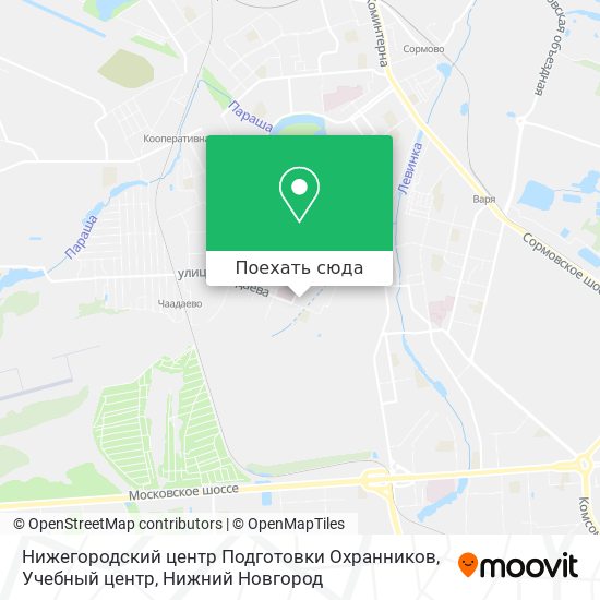 Карта Нижегородский центр Подготовки Охранников, Учебный центр