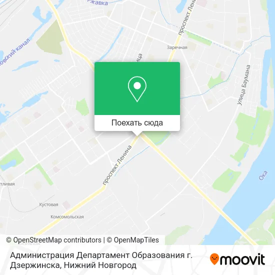Карта Администрация Департамент Образования г. Дзержинска