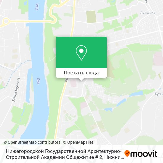 Карта Нижегородской Государственной Архитектурно-Строительной Академии Общежитие # 2