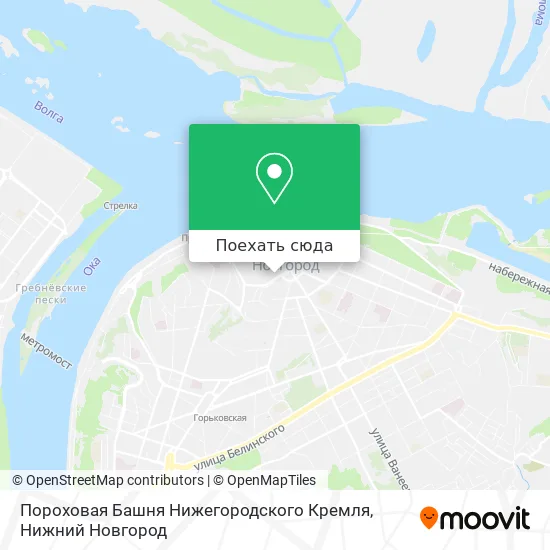 Карта Пороховая Башня Нижегородского Кремля