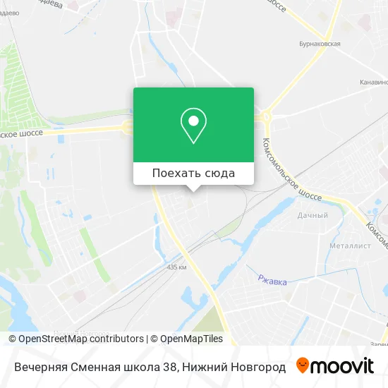 Карта Вечерняя Сменная школа 38