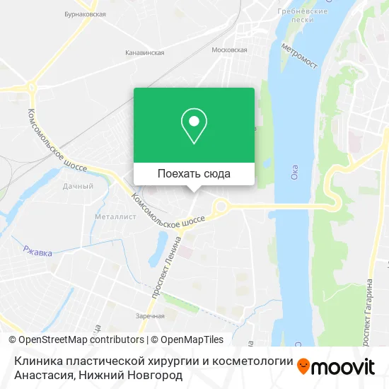 Карта Клиника пластической хирургии и косметологии Анастасия