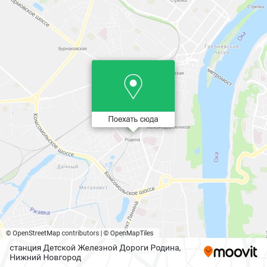Карта станция Детской Железной Дороги Родина