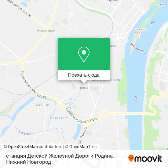 Карта станция Детской Железной Дороги Родина