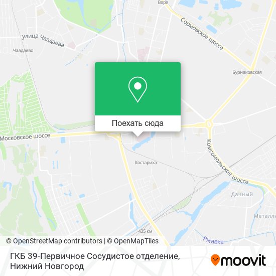 Карта ГКБ 39-Первичное Сосудистое отделение