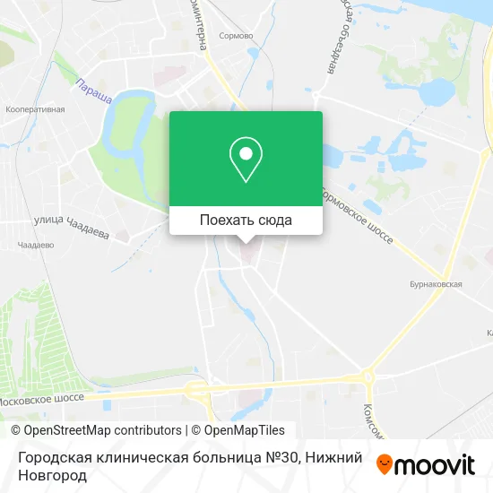 Карта Городская клиническая больница №30