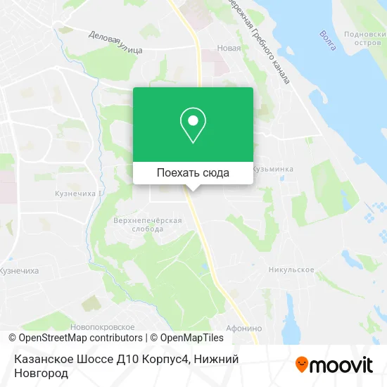Карта Казанское Шоссе Д10 Корпус4