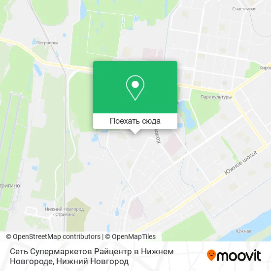 Карта Сеть Супермаркетов Райцентр в Нижнем Новгороде