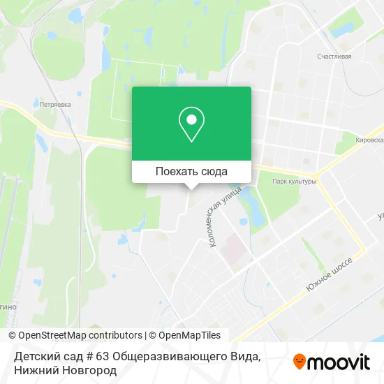 Карта Детский сад # 63 Общеразвивающего Вида