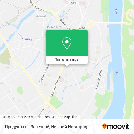 Карта Продукты на Заречной