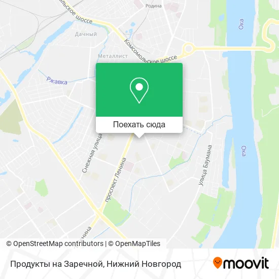 Карта Продукты на Заречной
