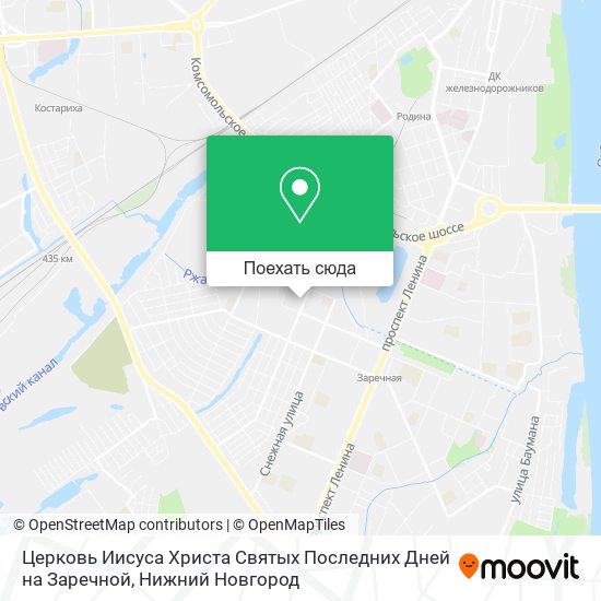 Карта Церковь Иисуса Христа Святых Последних Дней на Заречной