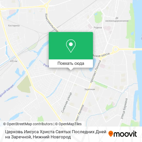 Карта Церковь Иисуса Христа Святых Последних Дней на Заречной