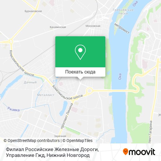 Карта Филиал Российские Железные Дороги, Управление Гжд
