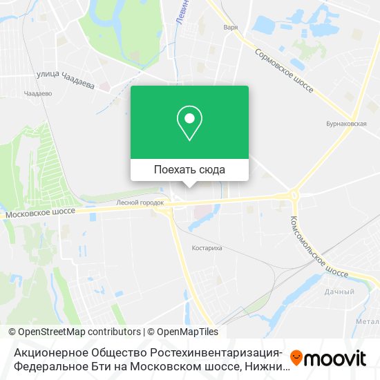 Карта Акционерное Общество Ростехинвентаризация-Федеральное Бти на Московском шоссе