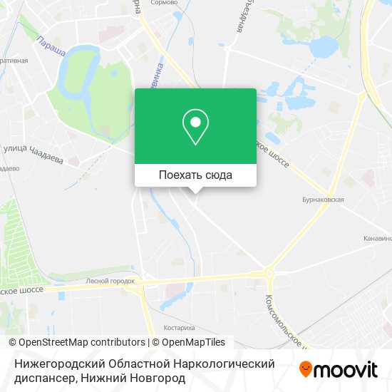 Карта Нижегородский Областной Наркологический диспансер