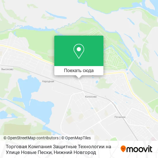 Карта Торговая Компания Защитные Технологии на Улице Новые Пески