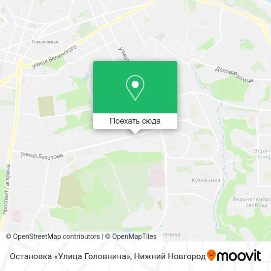 Карта Остановка «Улица Головнина»