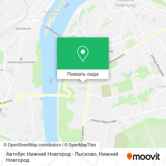 Карта Автобус Нижний Новгород - Лысково