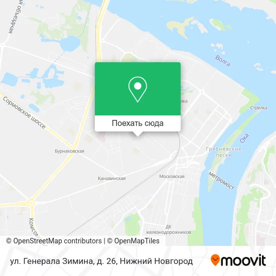 Карта ул. Генерала Зимина, д. 26