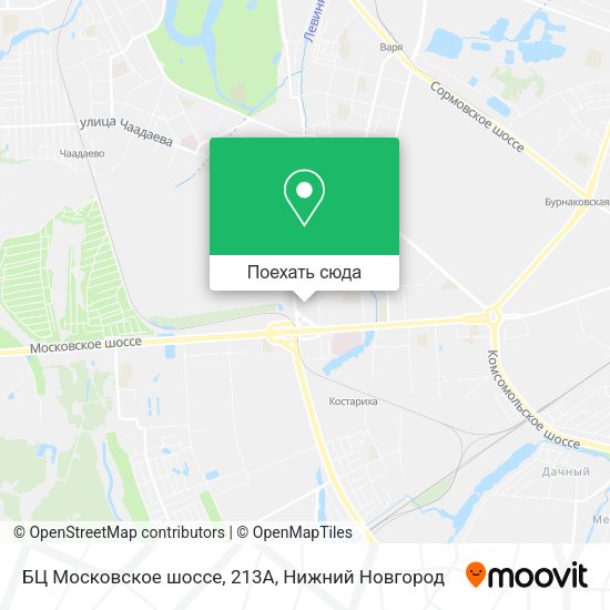 Карта БЦ Московское шоссе, 213А