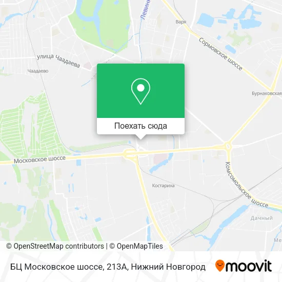 Карта БЦ Московское шоссе, 213А