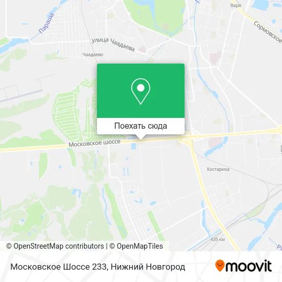 Карта Московское Шоссе 233