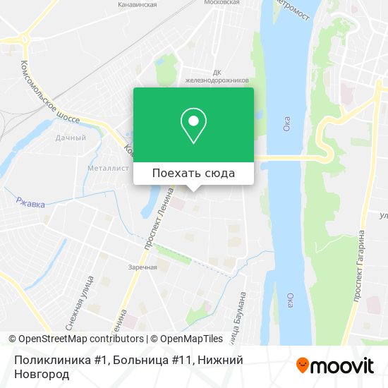 Карта Поликлиника #1, Больница #11