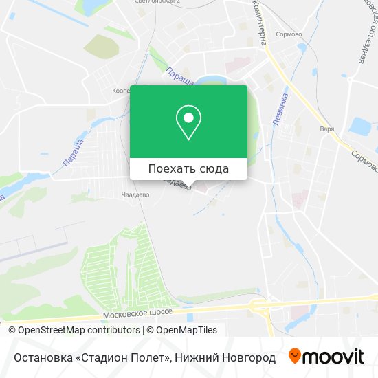 Карта Остановка «Стадион Полет»