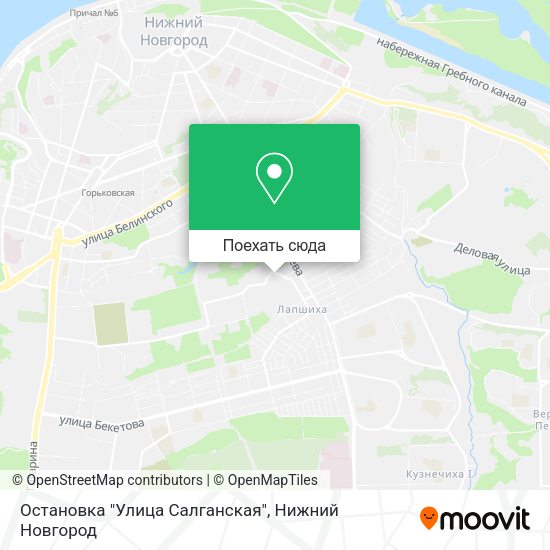 Карта Остановка "Улица Салганская"