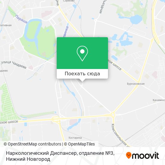 Карта Наркологический Диспансер, отдаление №3