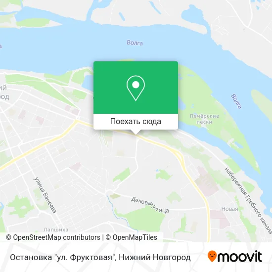 Карта Остановка "ул. Фруктовая"
