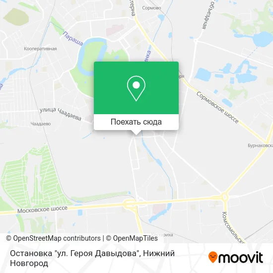 Карта Остановка "ул. Героя Давыдова"