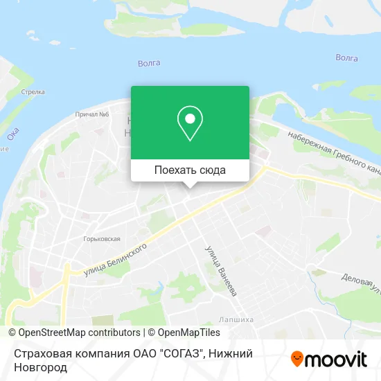Карта Страховая компания ОАО "СОГАЗ"
