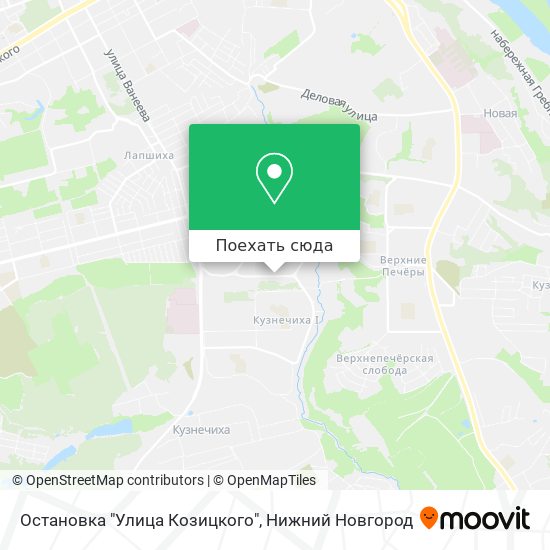 Карта Остановка "Улица Козицкого"