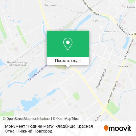 Карта Монумент "Родина-мать" кладбища Красная Этна