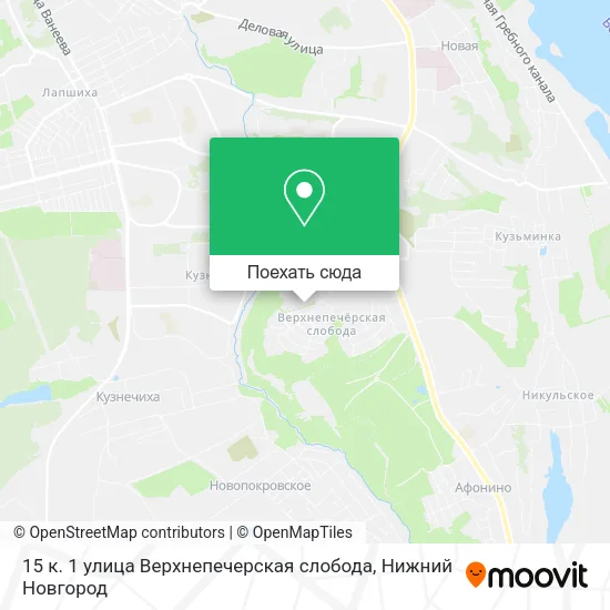 Карта 15 к. 1 улица Верхнепечерская слобода