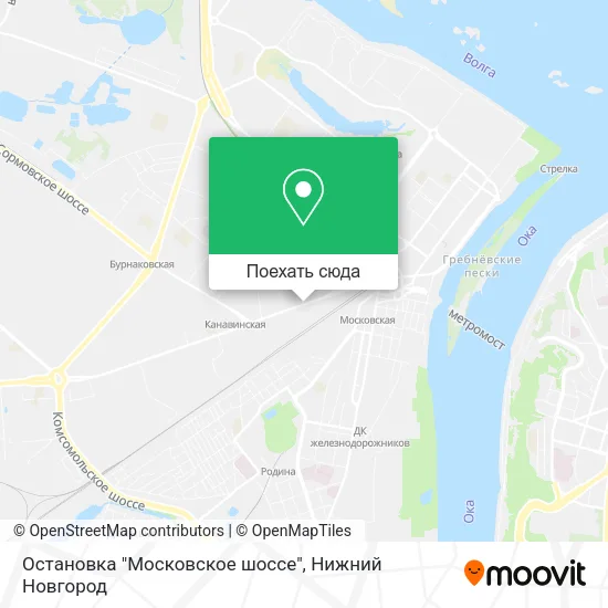 Карта Остановка "Московское шоссе"