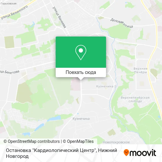 Карта Остановка "Кардиологический Центр"