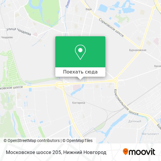 Карта Московское шоссе 205