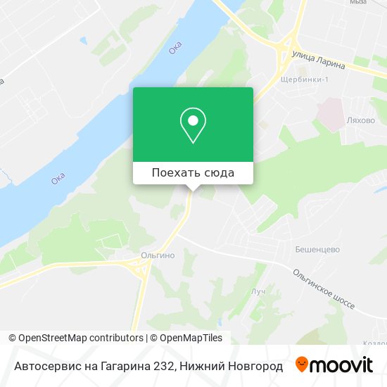 Карта Автосервис на  Гагарина 232