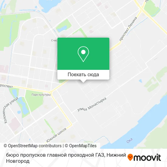 Карта бюро пропусков главной проходной ГАЗ