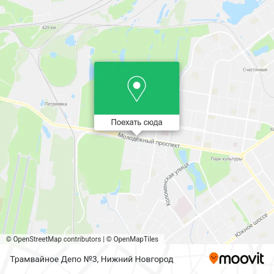 Карта Трамвайное Депо №3