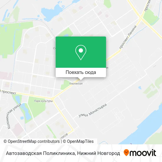 Карта Автозаводская Поликлиника
