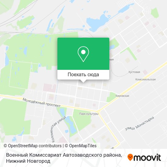 Карта Военный Комиссариат Автозаводского района