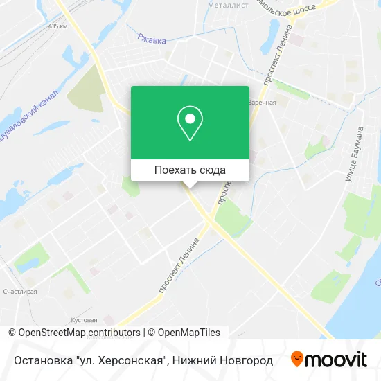 Карта Остановка "ул. Херсонская"