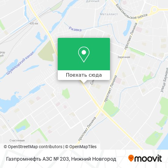 Карта Газпромнефть АЗС № 203