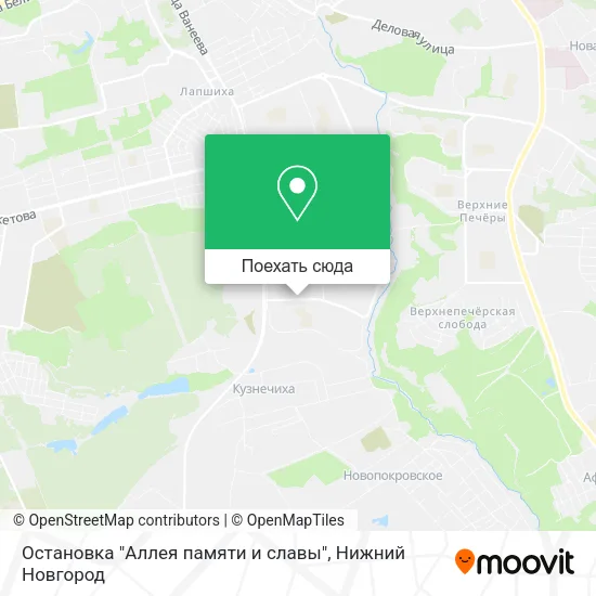 Карта Остановка "Аллея памяти и славы"