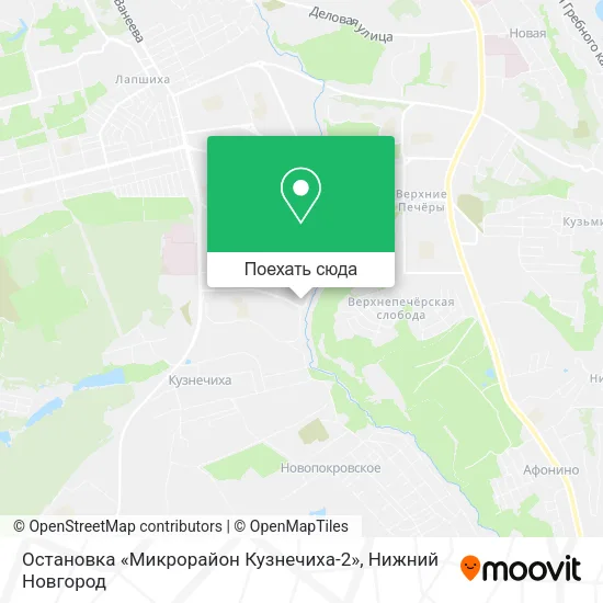 Карта Остановка «Микрорайон Кузнечиха-2»