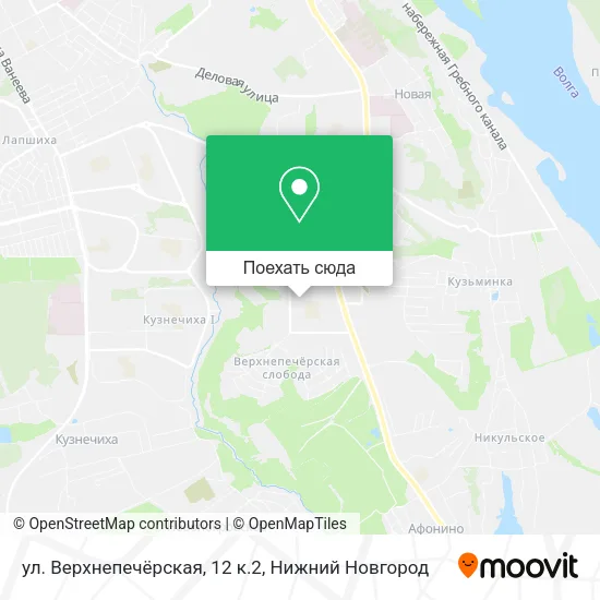 Карта ул. Верхнепечёрская, 12 к.2